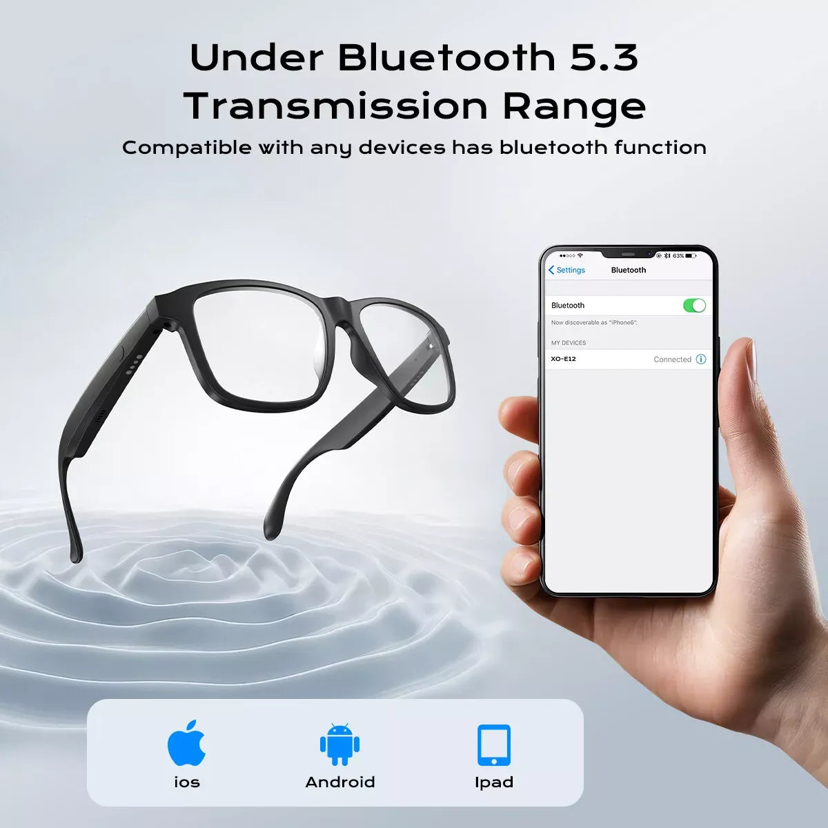 🥇Smart Glasses Photochromic Lenses Bluetooth Call Glasses Audio Eyewear Headset