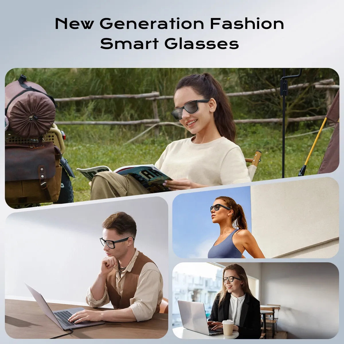 🥇Smart Glasses Photochromic Lenses Bluetooth Call Glasses Audio Eyewear Headset