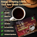Men's Herbal Energy Coffee-Instant Black Coffee with Maca, Tongkat Ali, Epimedium&Ginseng–Boost Focus, Energy&Stamina