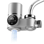 Vertical Faucet-Mount Water Filtration System, Chlorine, Rust, Lead-Reducing Filter, Easy Installation, 500-Gallon Capacity, Compatible with External Aerators, Grey