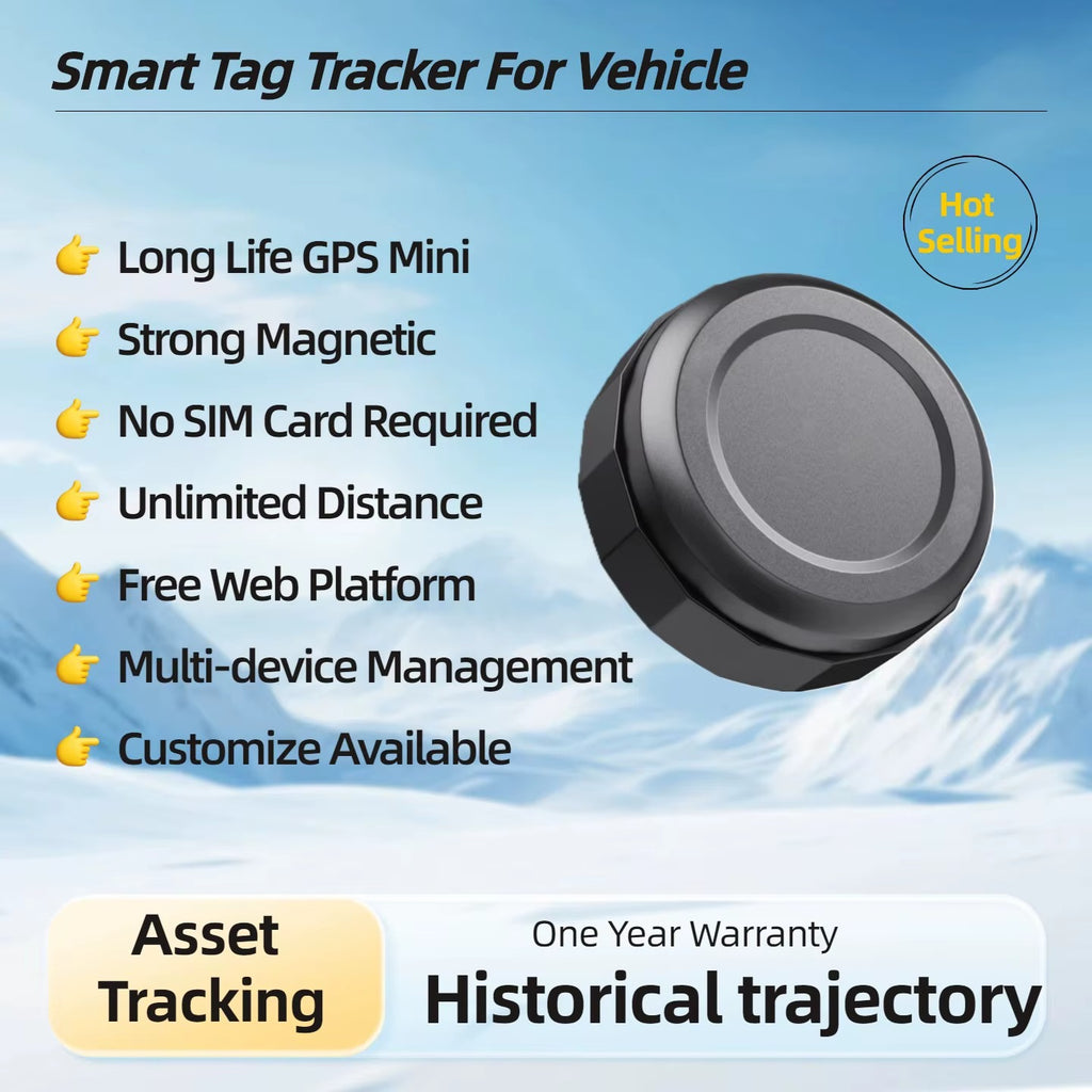 GPS Tracker for Vehicles - Car Tracker Device Hidden for Vehicles, Real-Time Mini Tracker Device for Vehicles, No Monthly Fee Subscription No SIM Card Required(Available for Android and iOS) (Black)