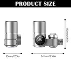 Vertical Faucet-Mount Water Filtration System, Chlorine, Rust, Lead-Reducing Filter, Easy Installation, 500-Gallon Capacity, Compatible with External Aerators, Grey